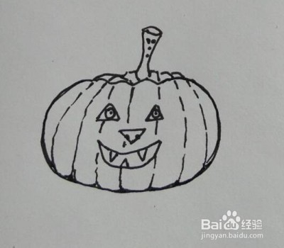 万圣节南瓜灯的画法教程。怎么画南瓜灯简笔画