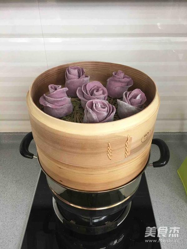 紫薯玫瑰花馒头