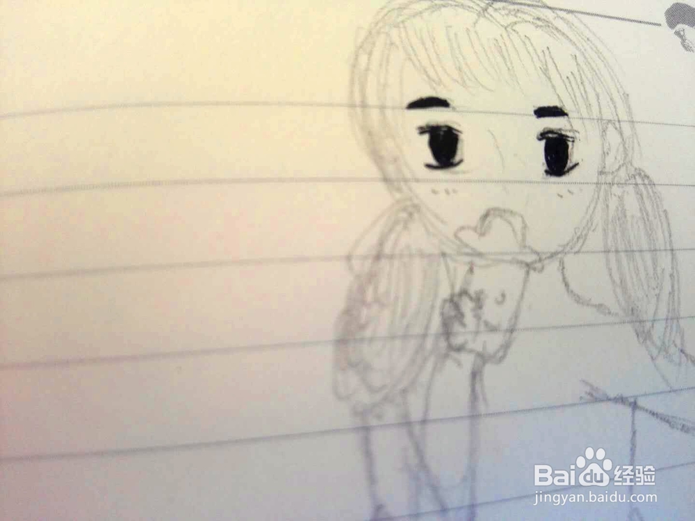 唱歌的小女孩简笔画
