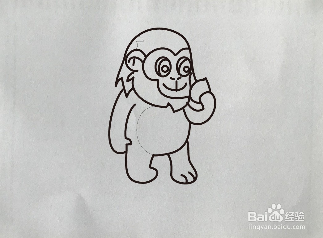 【简笔画】白臀叶猴的画法