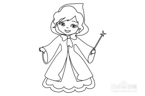 拿魔法棒的美丽公主的画法
