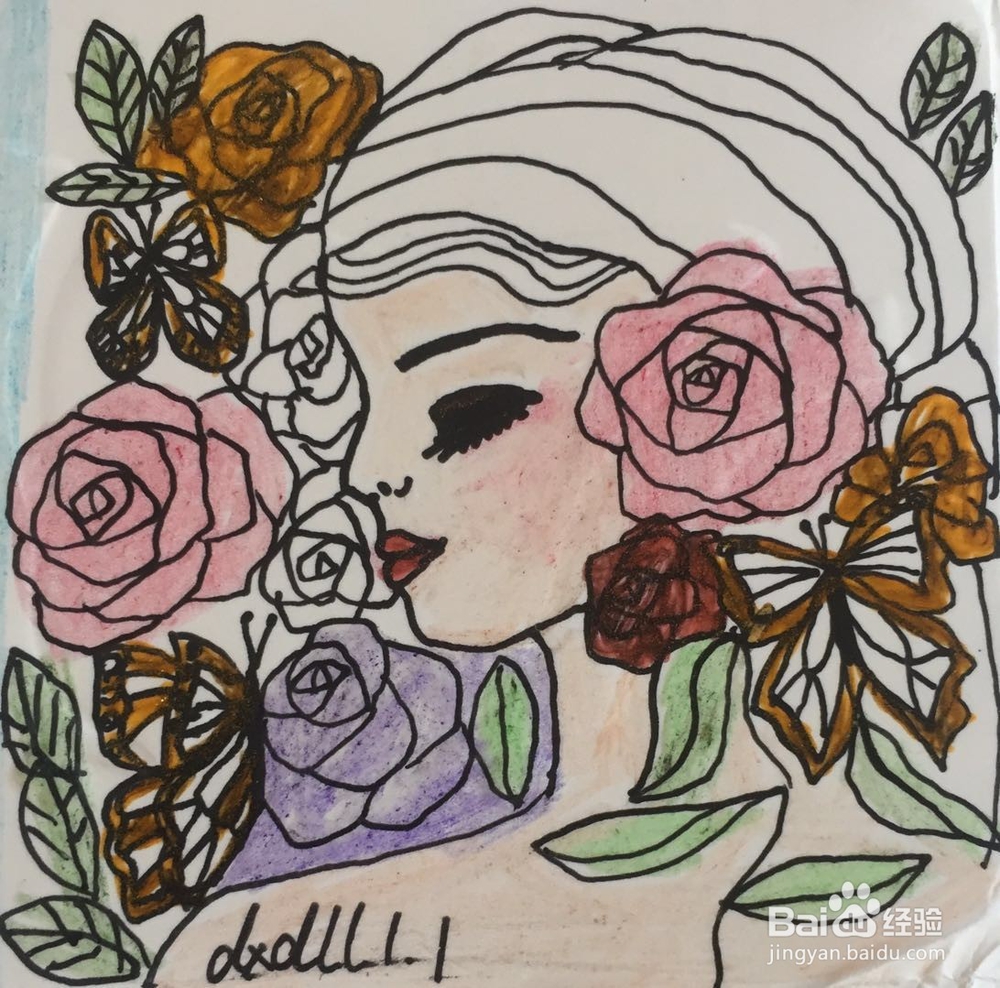 简笔画教程之花朵与女郎