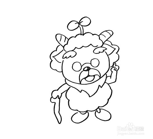 手绘简笔画之慢羊羊的画法