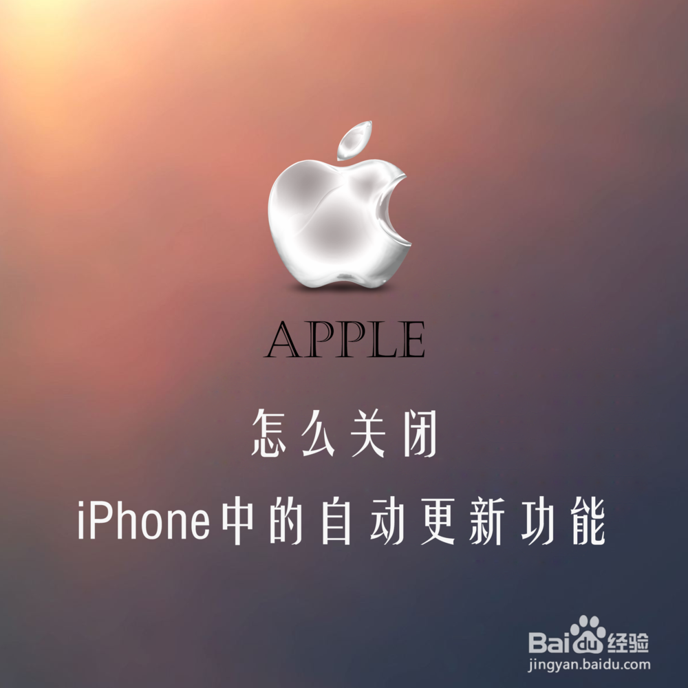 <b>怎么关闭iPhone中的自动更新功能</b>