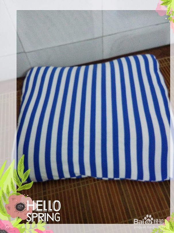 #手工#废物利用条纹衬衫变枕套