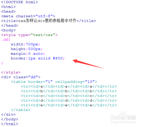 css怎樣讓div裡的表格居中對齊