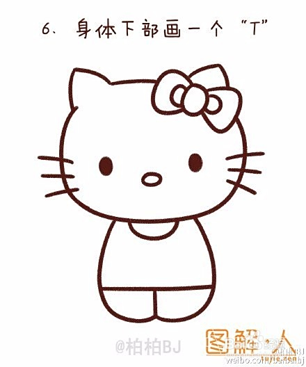 hello kitty凯蒂猫简笔画图解教程