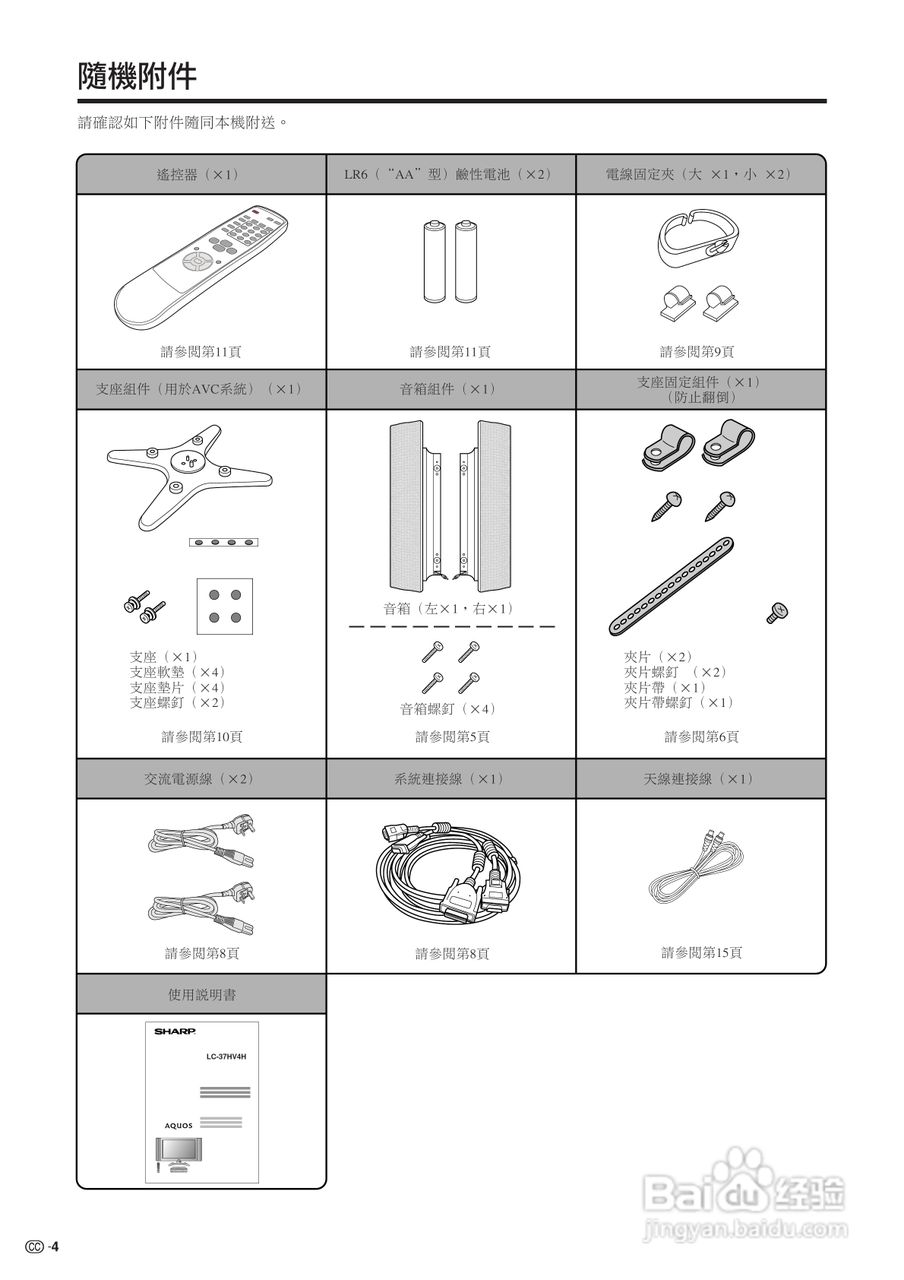 声宝LC-37HV4H型液晶电视机说明书:[1]