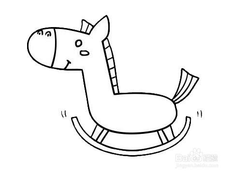 摇摇马的简笔画