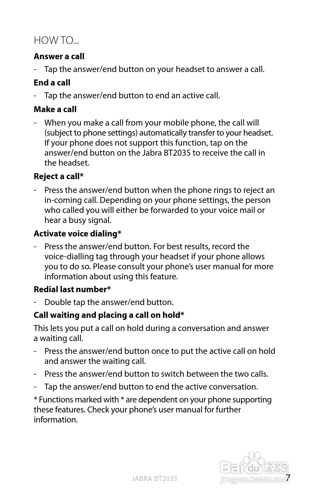 捷波朗BT2035蓝牙耳机使用说明书:[1]