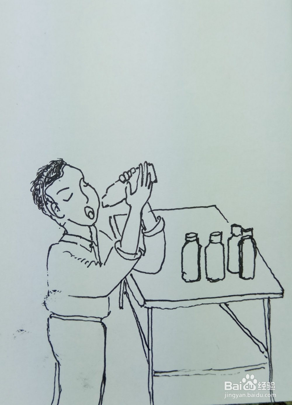 怎样画简笔画“爱喝饮料的小孩