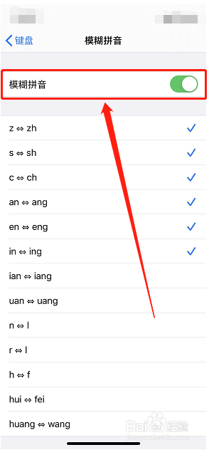 苹果手机怎么样打开模糊拼音