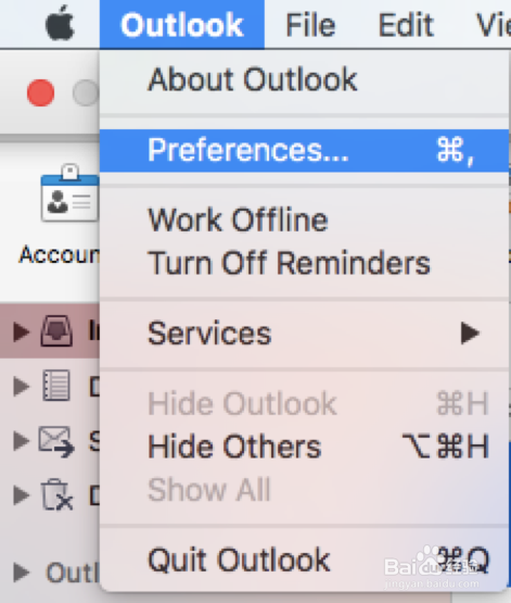 outlook2016 MAC版 设置日历显示周数