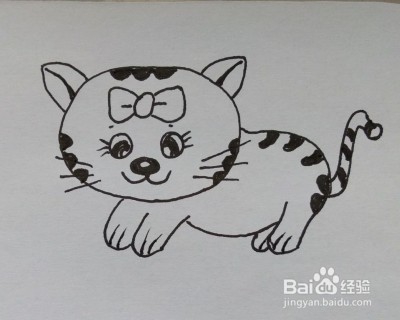 <b>儿童简笔画：如何一步一步画一只可爱的猫咪</b>