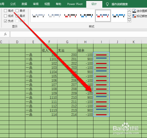 如何设置excel盈亏迷你图