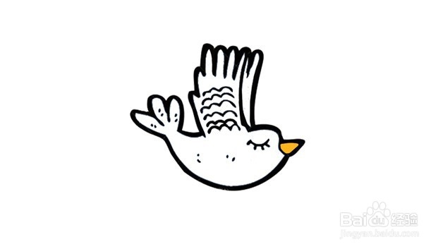 飞翔的信鸽简笔画