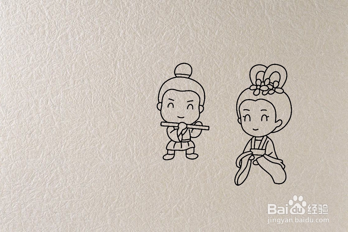 牛郎织女简笔画配文字