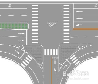 十字交叉口导流线设置示例方法
