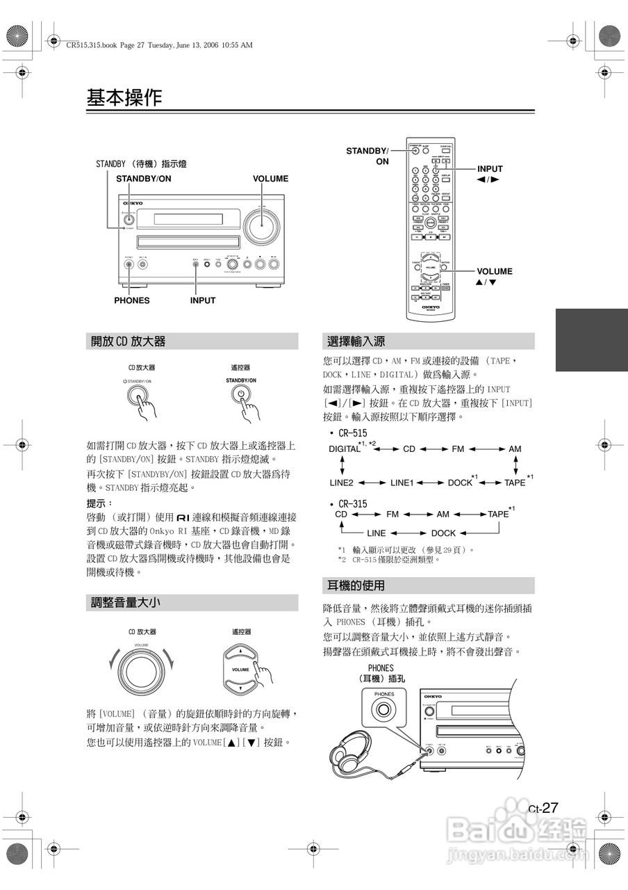 ONKYO CD放大器CR-515\CR-315使用手册:[3]