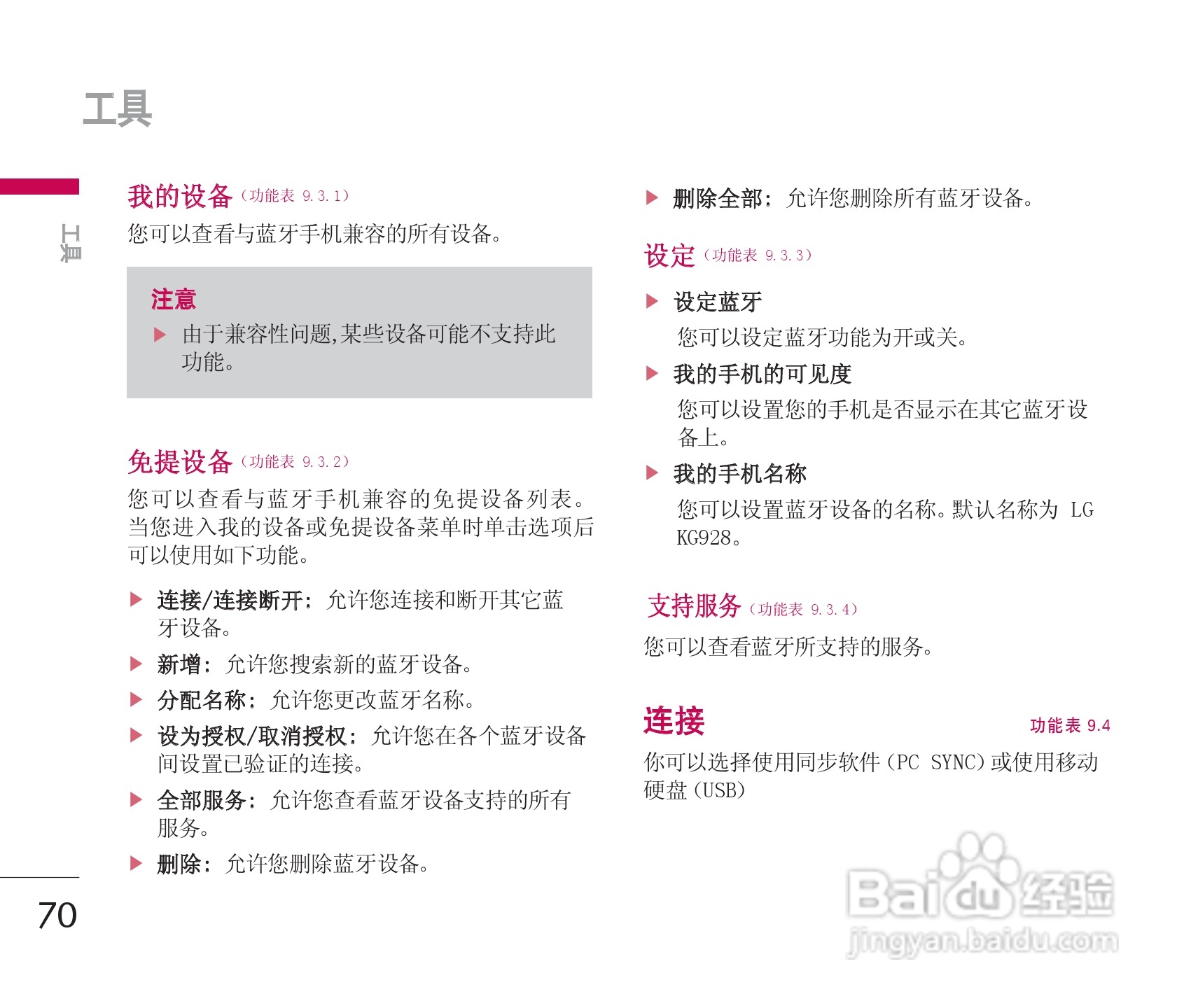 LG KG928手机使用说明书:[8]