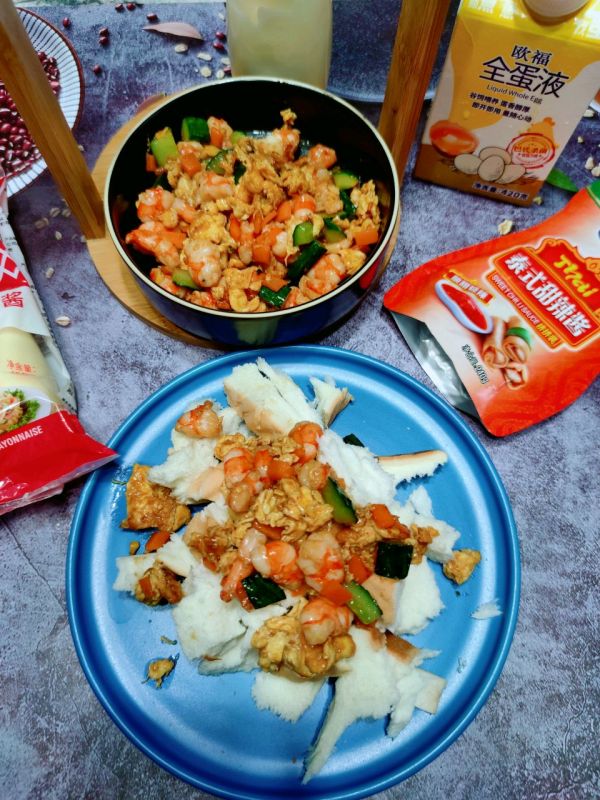 低脂沙拉虾仁吐司碎