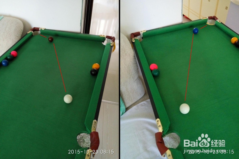 用最低成本练习台球进球点记忆和击球姿势方法