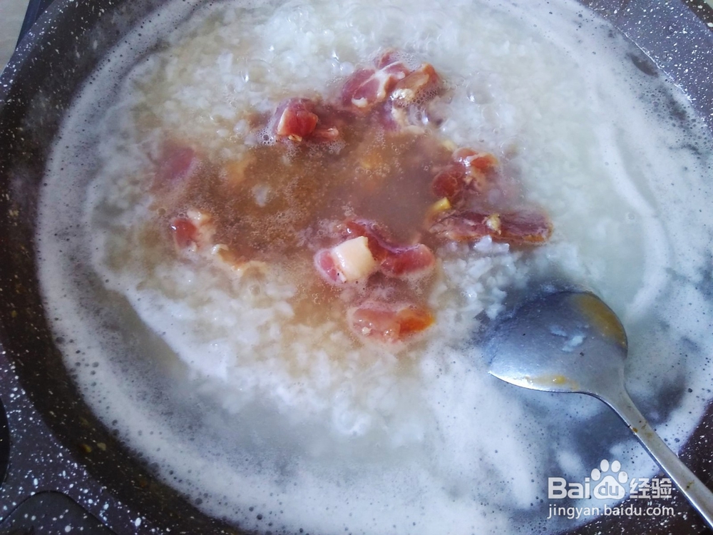 菠菜牛肉滚粥的做法