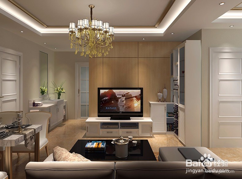 客餐厅的电视柜布局这样才整齐