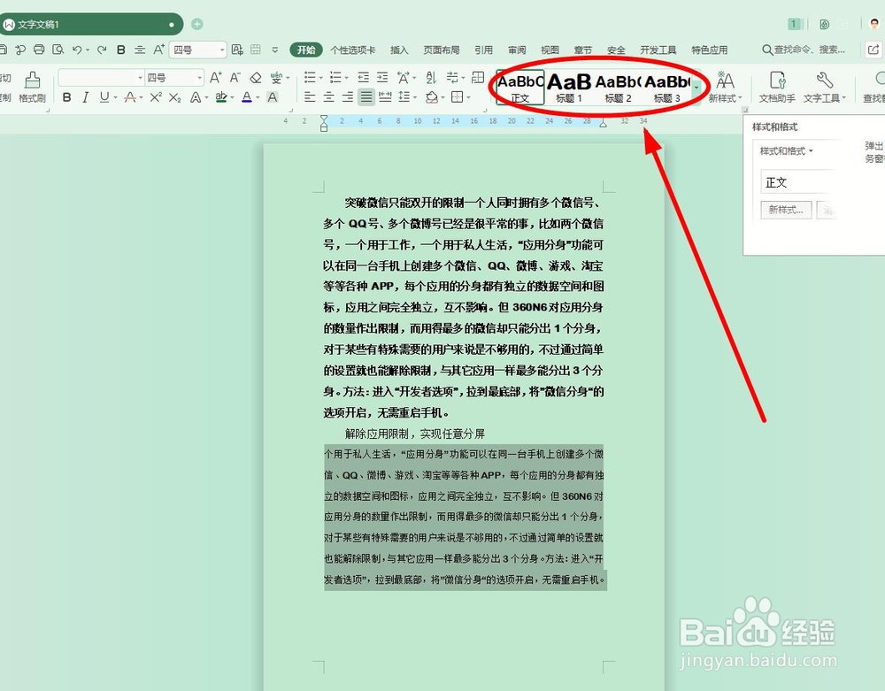 如何修改WPS文字中的文档格式?