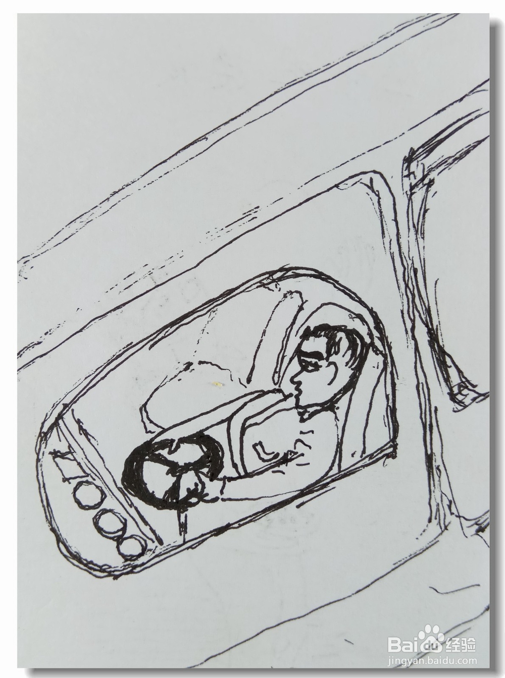 怎样画钢笔画“开车”？