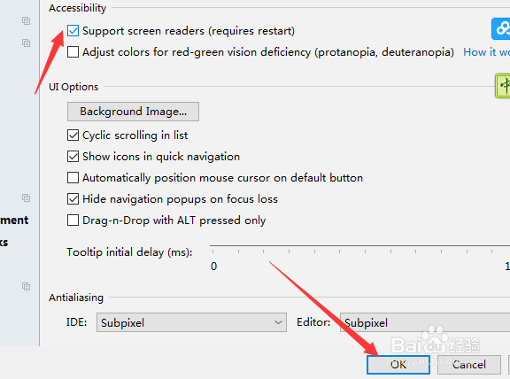 IntelliJ IDEA设置要怎么设置为支持屏幕阅读器