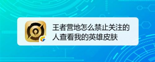 王者营地怎么禁止关注的人查看我的英雄皮肤