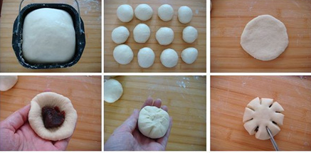 漂亮如花儿的——豆沙花式面包