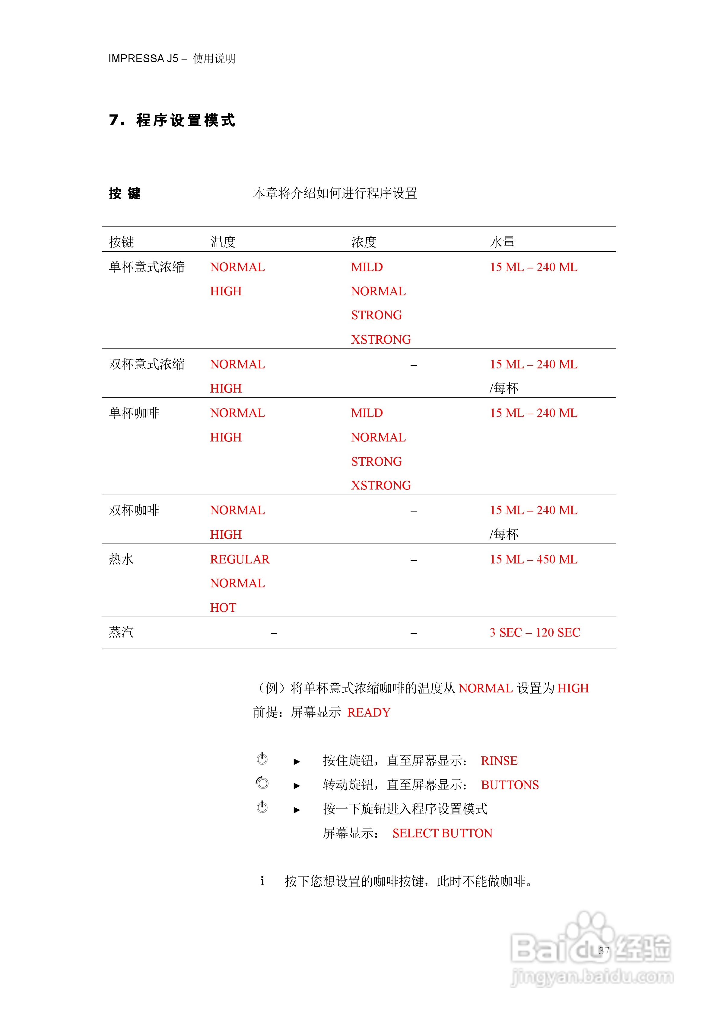 IMPRESSA J5咖啡机操作手册:[4]