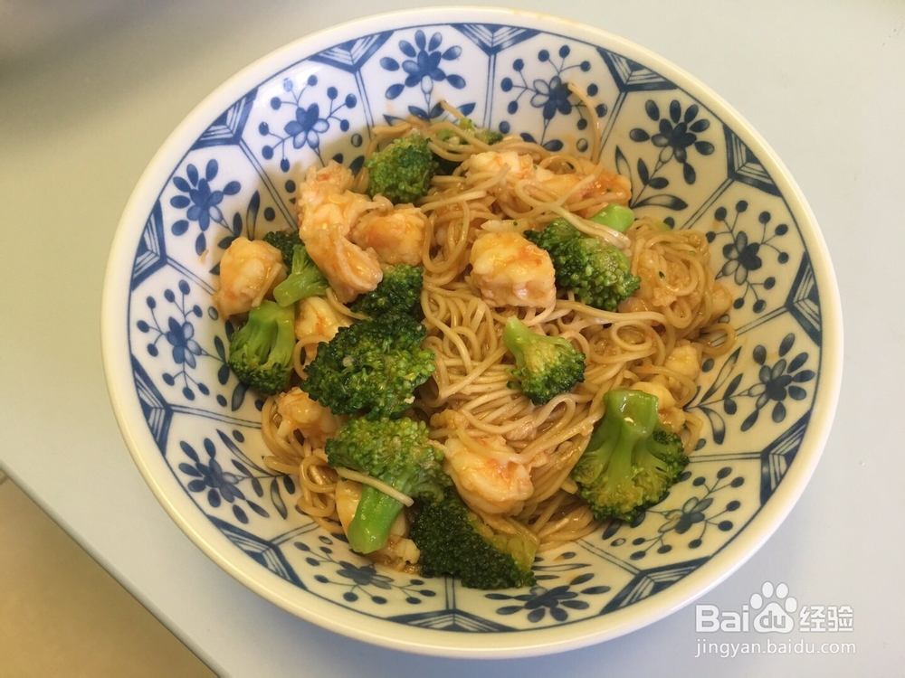 简单好吃的鲜虾拌面