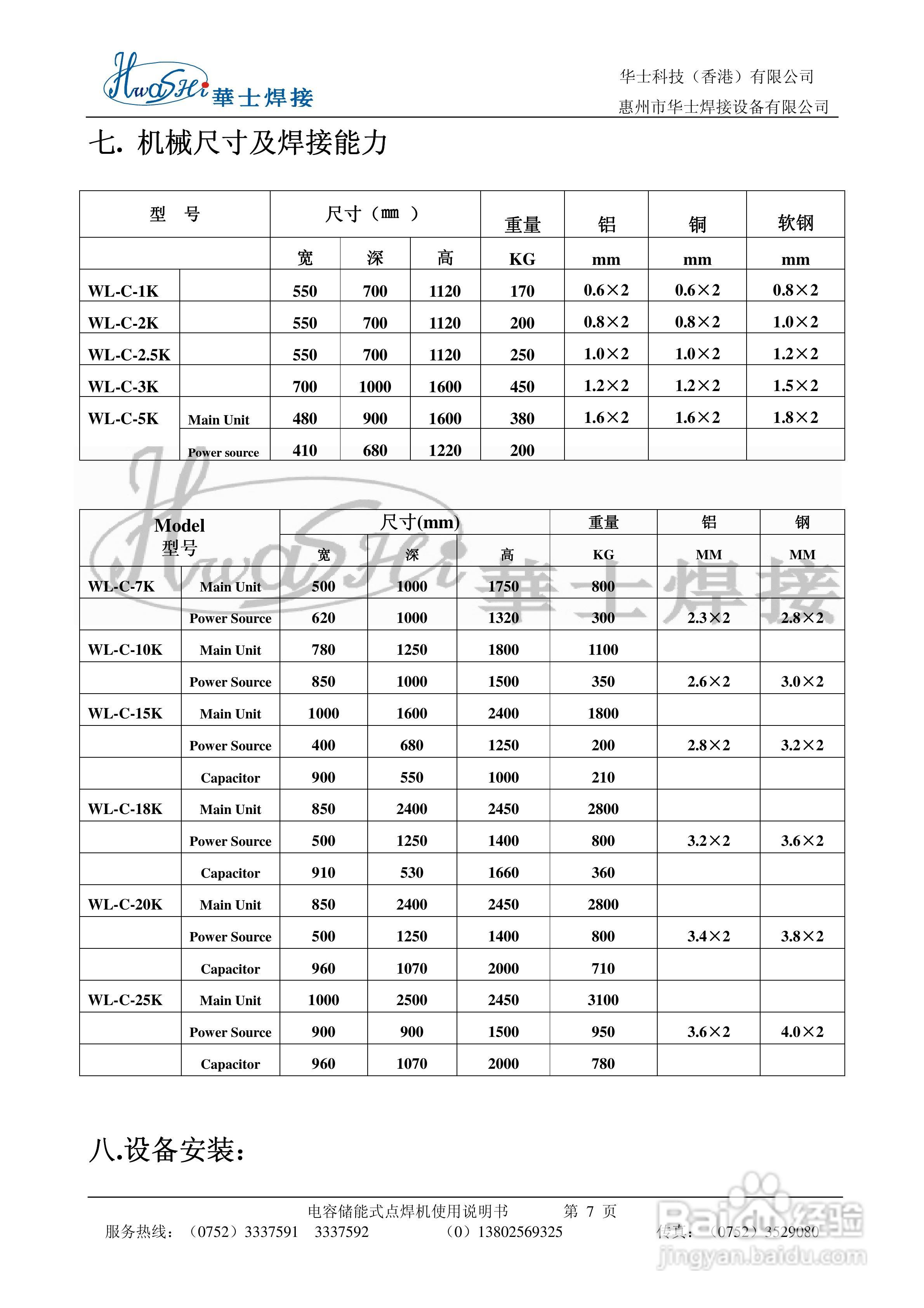 华士科技WD-20DC 电容储能电动式点焊机使用说明书:[1]