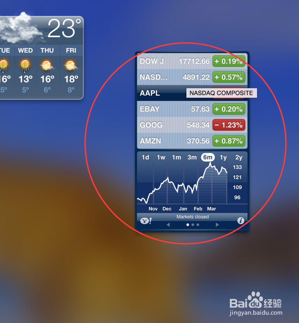 如何使用Macbook电脑股票信息小工具
