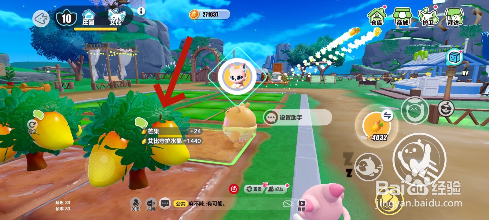 蛋仔派对游戏中收获芒果的教程