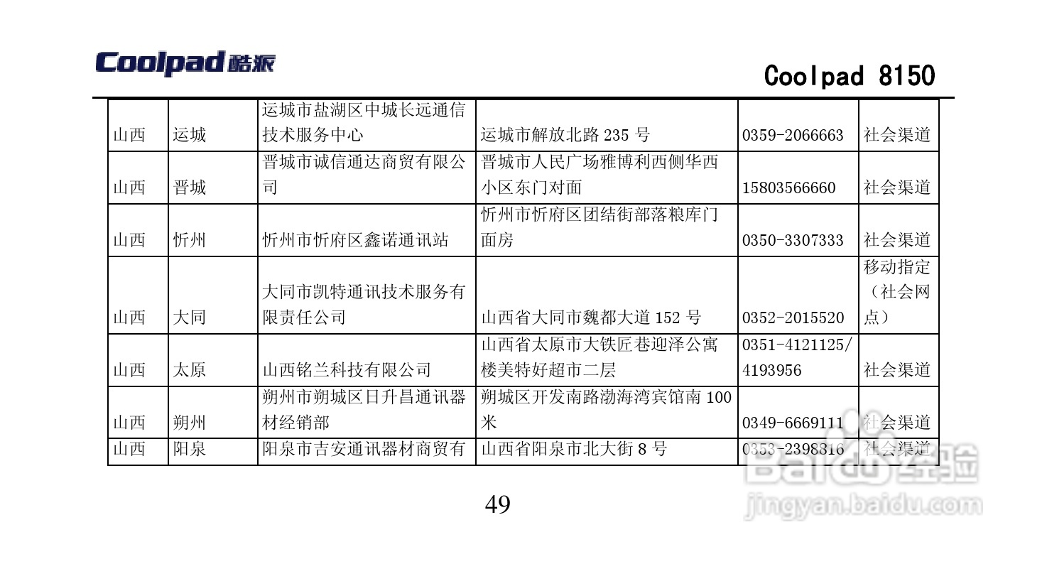 酷派 Coolpad 8150手机说明书:[10]