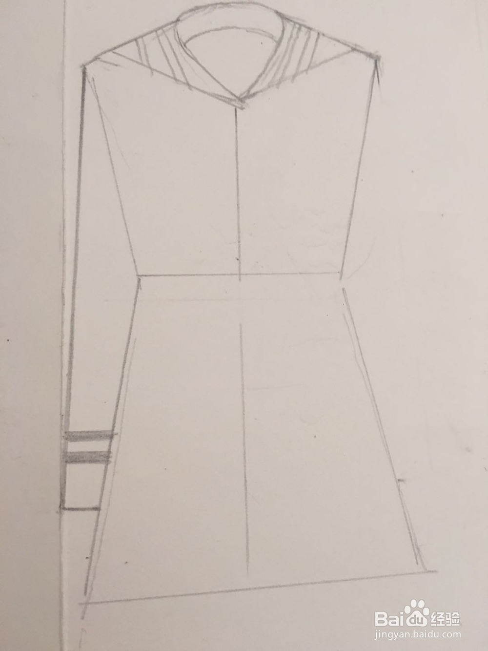 怎样画女士海军领衬衫