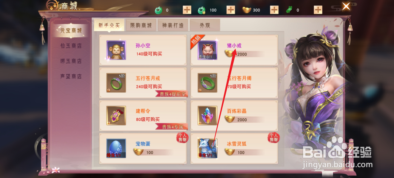 九州仙剑传如何查看猪小戒的【类型】