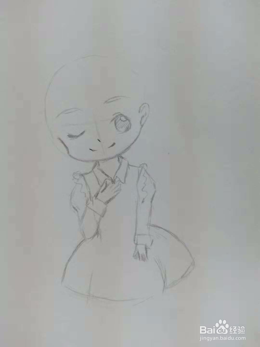 卡哇伊Q版漫画少女手绘线稿教程