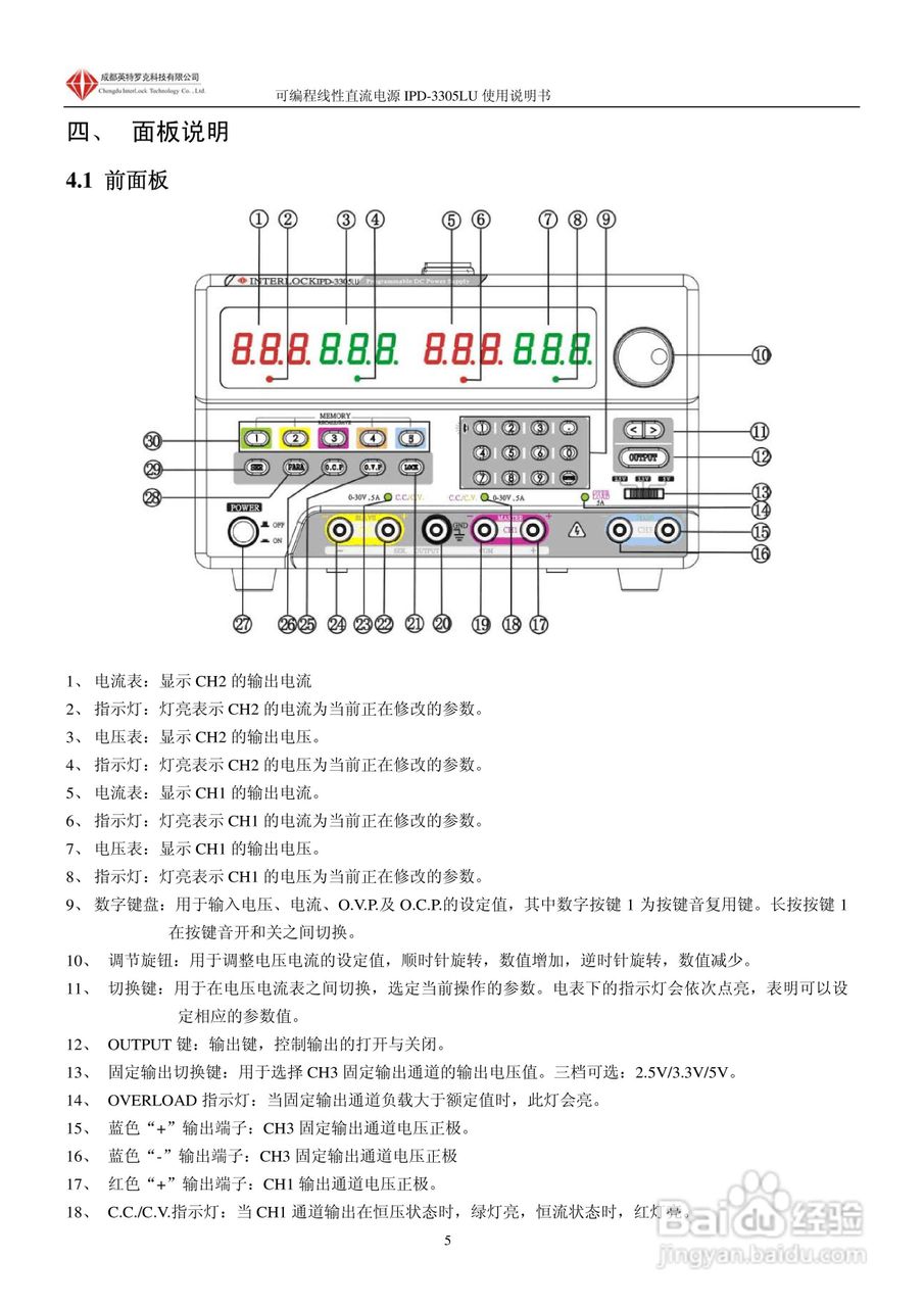 英特罗克可编程直流电源IPD-3305LU说明书:[1]