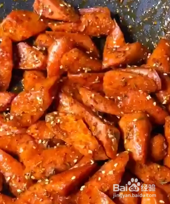 如何制作孜然火腿肠