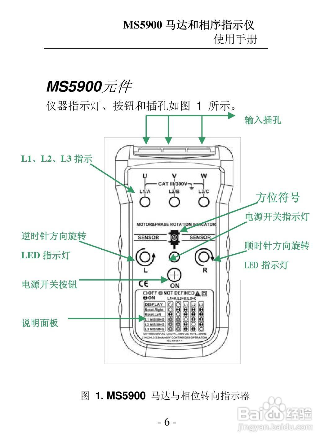 华仪MS5900马达与相序旋转指示仪使用说明书:[1]