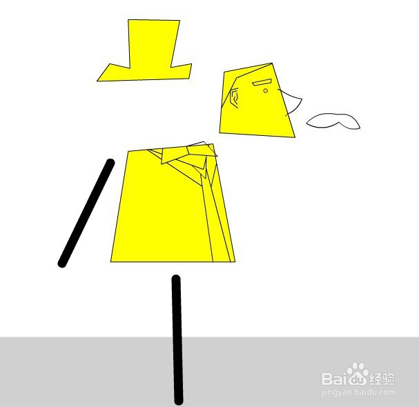 Flash绘制一个戴帽子的胡子男人物