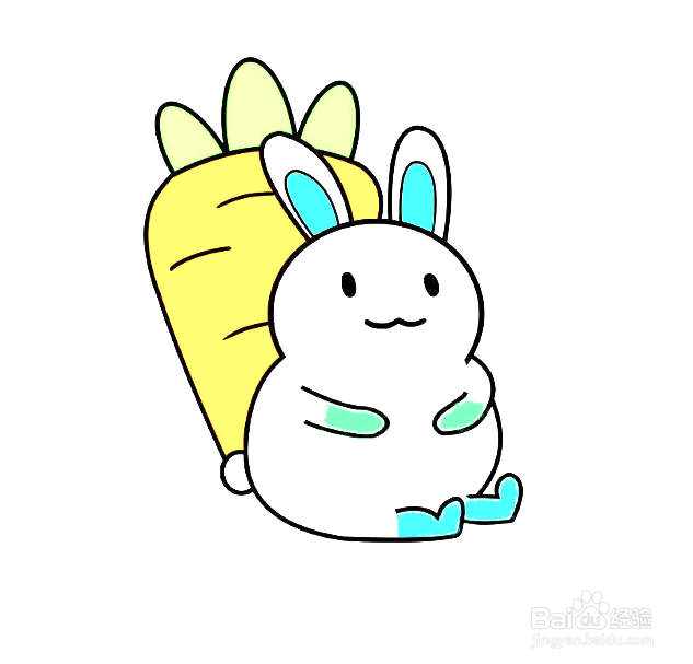 如何手工画背萝卜的兔子简笔画？