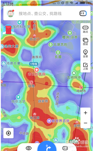 百度地图里使用热力图的操作