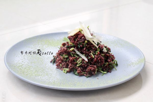 马兰头紫米烩饭