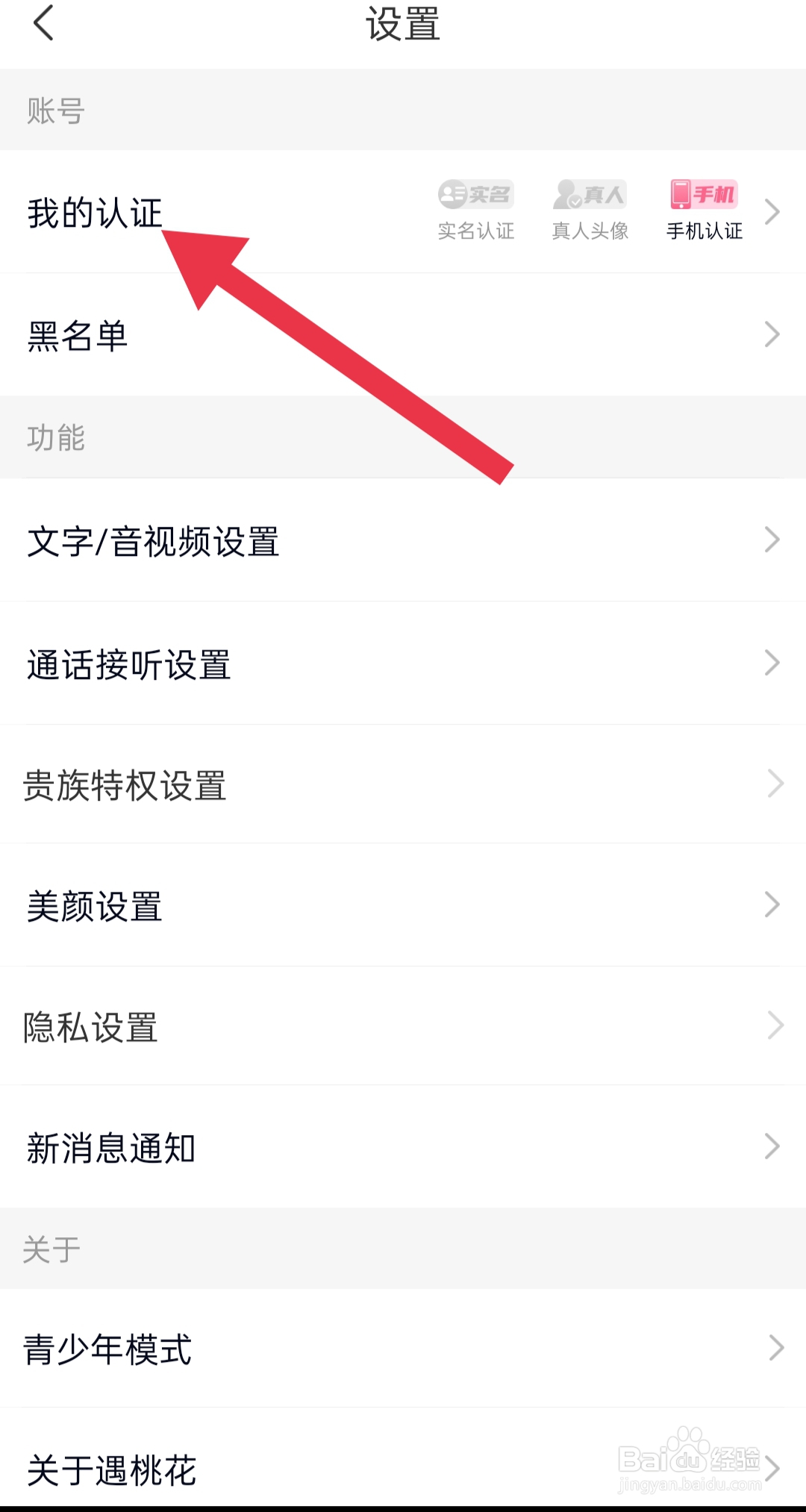 遇桃花软件中如何设置学历认证